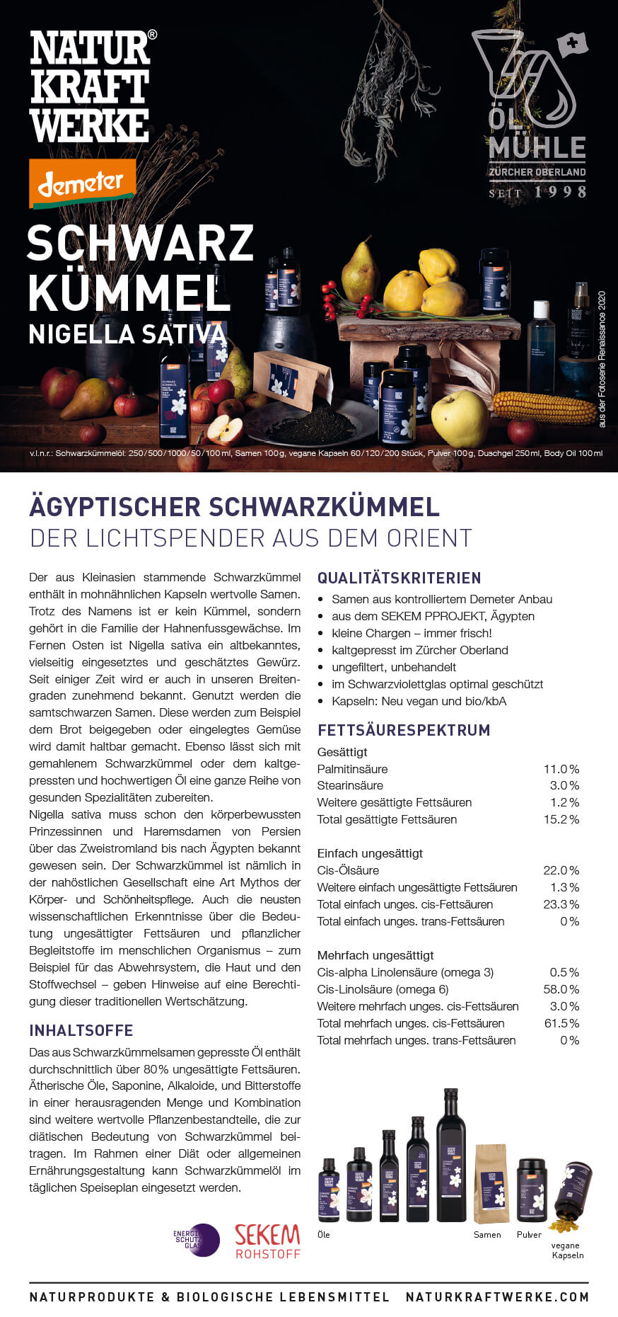 Schwarzkümmelöl nativ 100 ml BIO/kbA