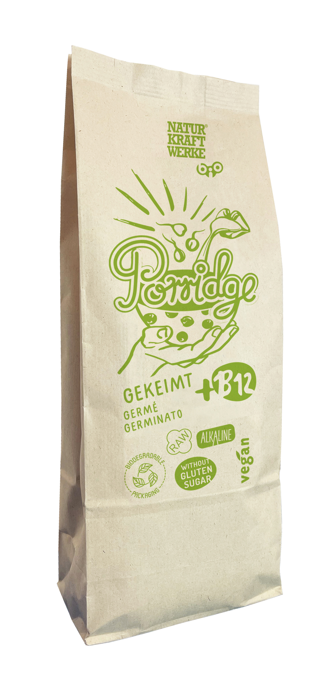 Porridge mit Vitamin B12, gekeimt, vermahlen 775 g BIO/kbA