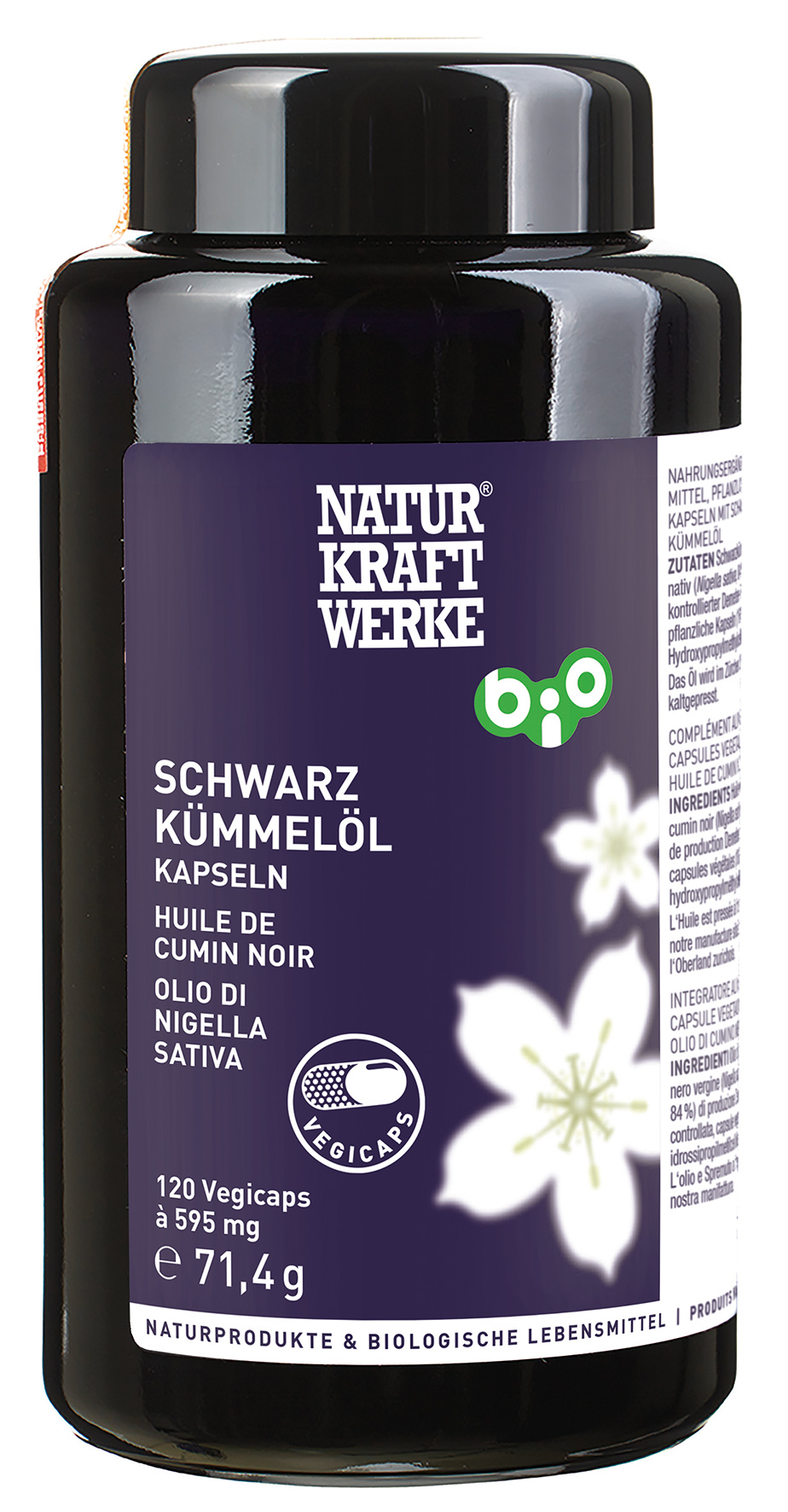 Schwarzkümmelöl 120 Vegicaps à 595 mg BIO/kbA